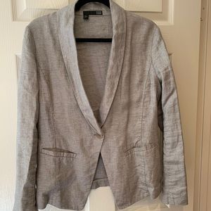 Eileen Fisher Silver Metallic Linen Blazer S